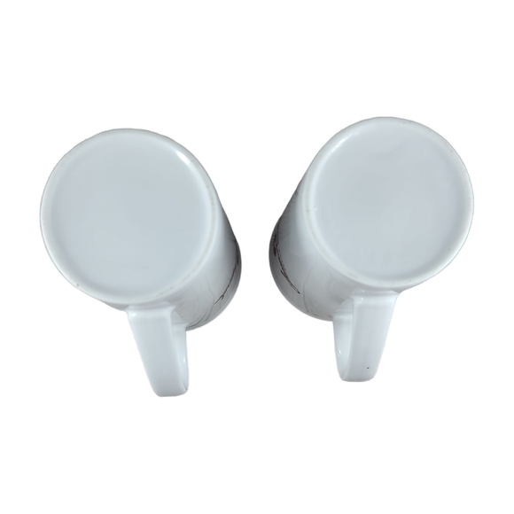 LAURA SECORD White Ceramic Mugs Pair Set of 2 Coffee Tea Cups - Picture 6 of 6